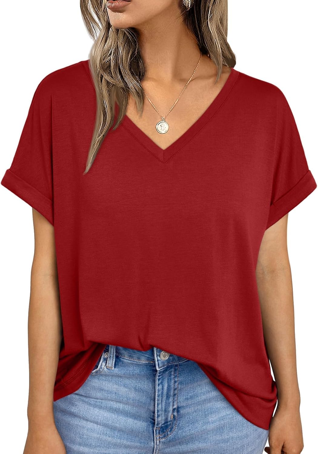 Thumbnail 5 de AirMood T-shirt d'été ample à manches courtes pour femme avec col en V
