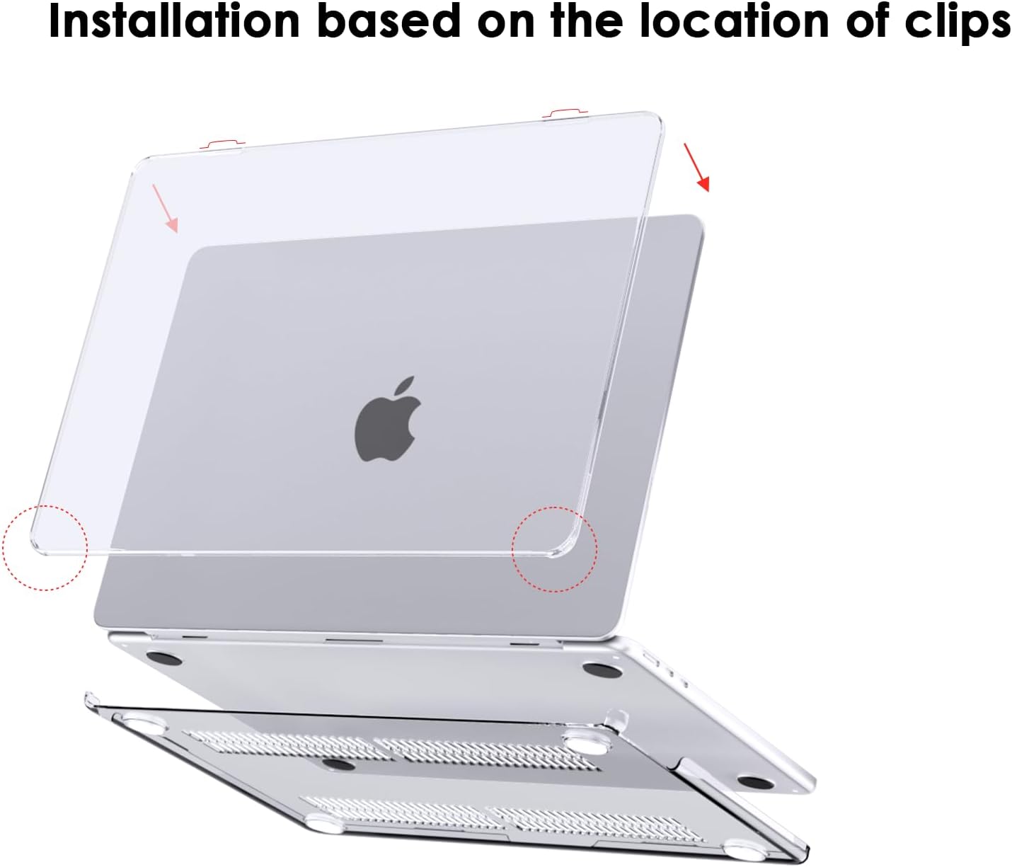 Detalle de eleger Hülle透明 für 13 Zoll MacBook Air mit Display 13,6 Zoll – kompatibel mit M2/M3/M4/M5 (A2681/A3113/A3240/A3449), Kristallklar