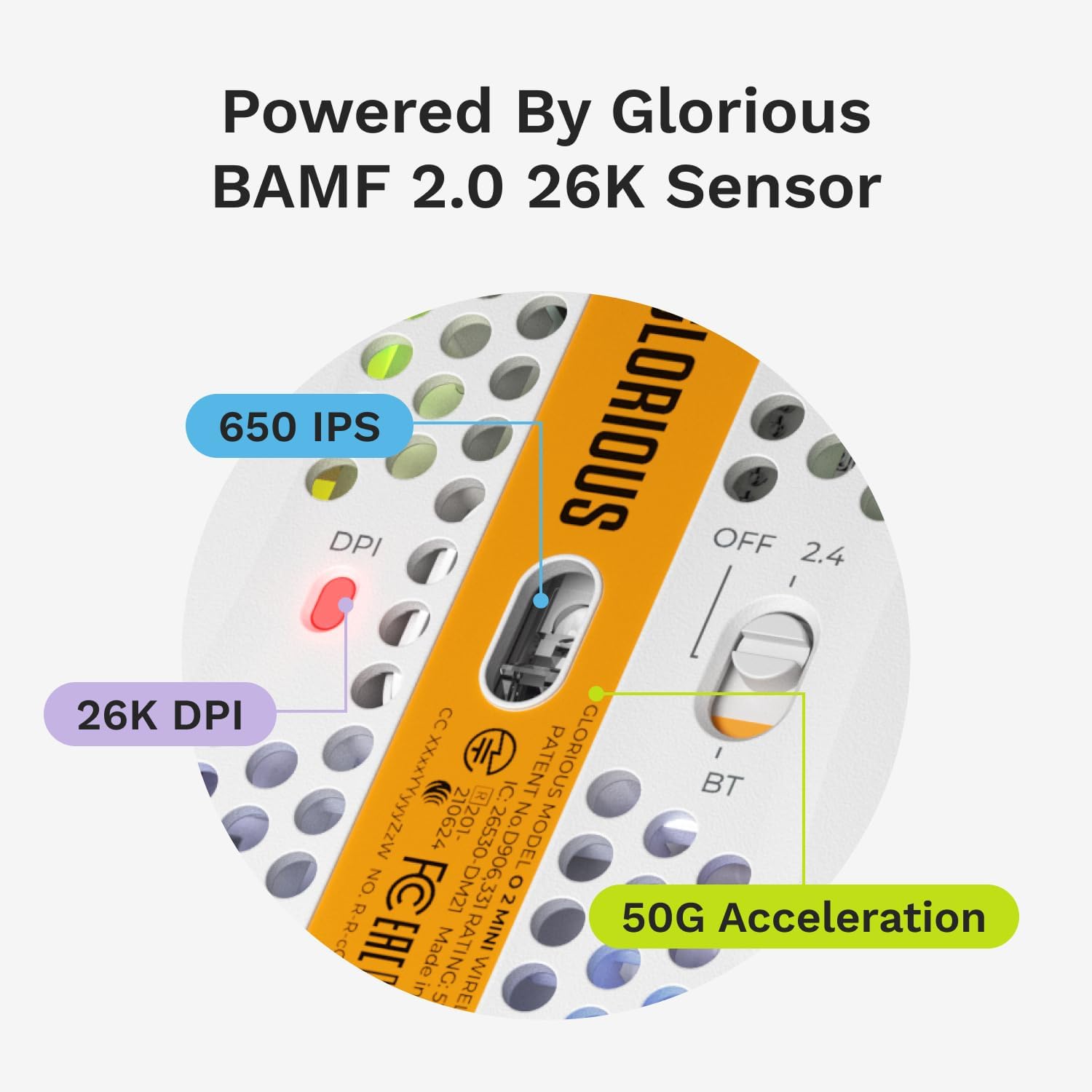 Thumbnail 5 de GLORIOUS GLO-MS-OMWV2-MW Model O 2 Mini Wireless ゲーミングマウス 57g・最大26,000dpi・RGB