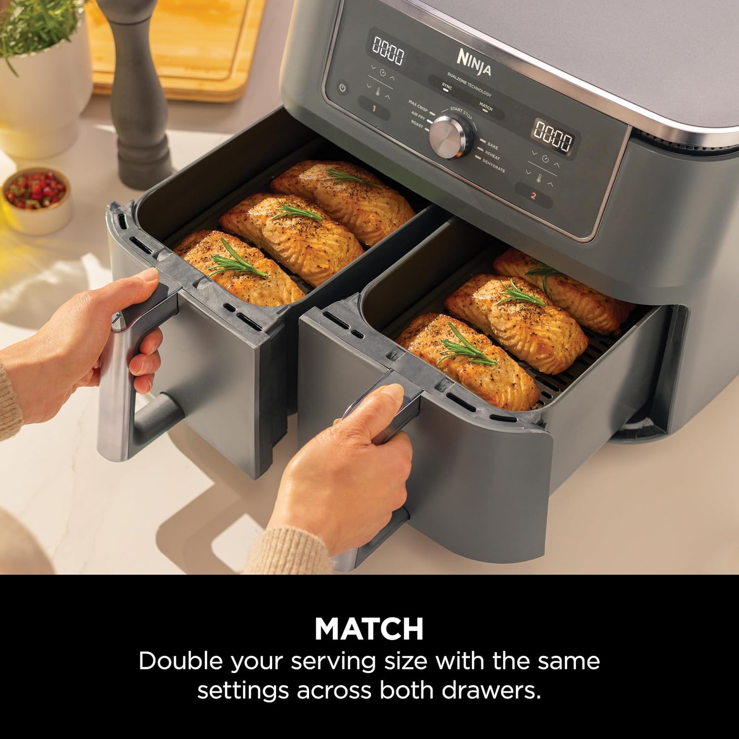 Thumbnail 3 de Ninja MAX Dual Zone Digital Air Fryer (DZ400UK) with 2 Drawers, 9.5L