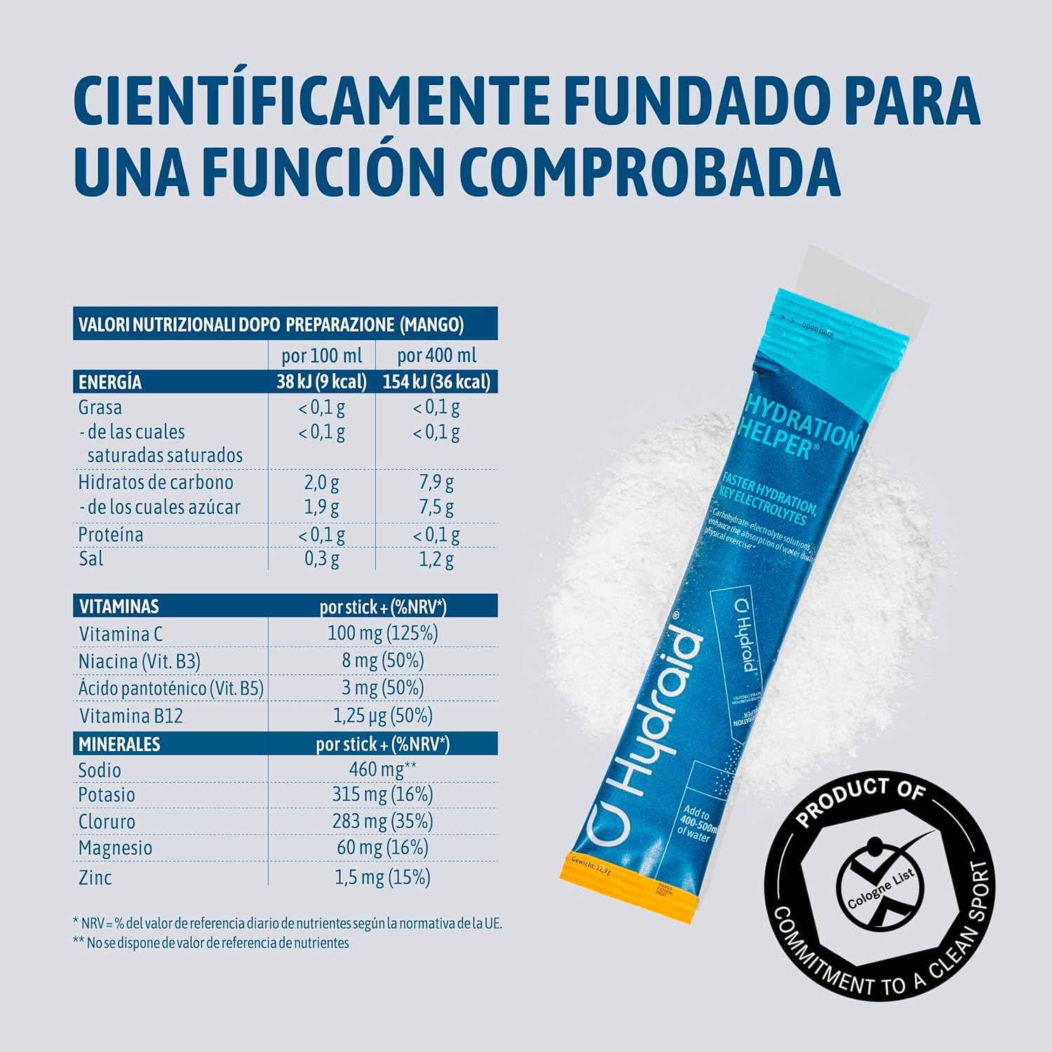 Thumbnail 7 de Hydraid® Electrolitos en Polvo Mango, 25 sobres, Hidratación Rápida 💧