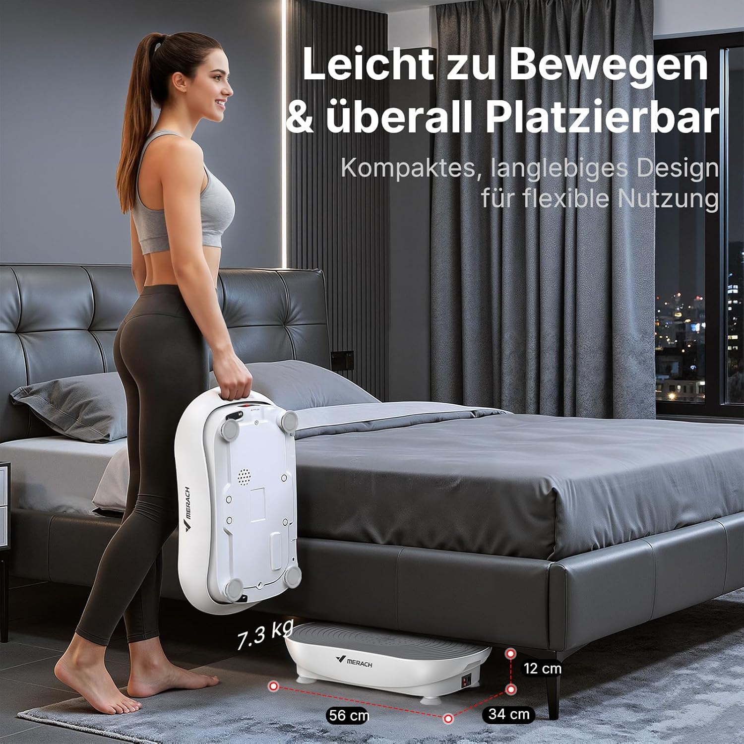 Thumbnail 6 de MERACH Vibrationsplatte V33 – Ganzkörper-Training mit 99 Geschwindigkeitsstufen, Bluetooth-Lautsprecher und LED-Touchscreen