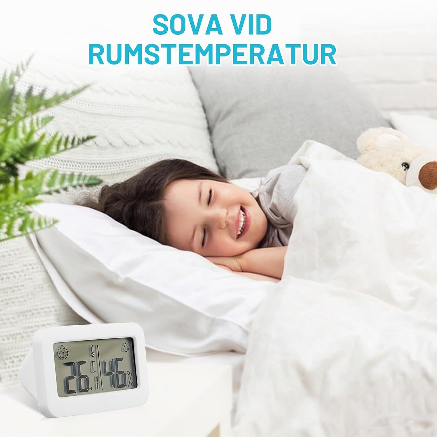 Detalle 2 de HOSPAOP digital termohygrometer, 6-pack med smileyindikator och kompakt format
