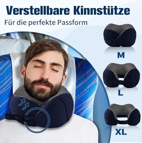 Thumbnail 2 de Cирorld Nackenkissen Flugzeug: Verstellbares Memory Foam Reisekissen mit Bambusbezug