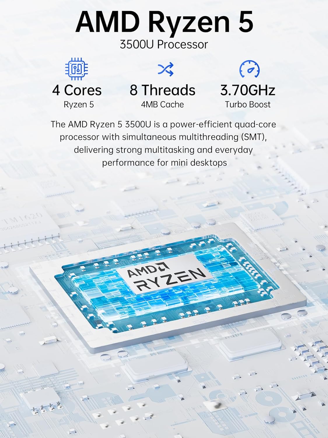 Thumbnail 2 de GMKtec NucBox G10 Ryzen 5 3500U Mini PC (16GB RAM, 512GB SSD) with Triple 4K Output, 2.5GbE LAN, WiFi/BT