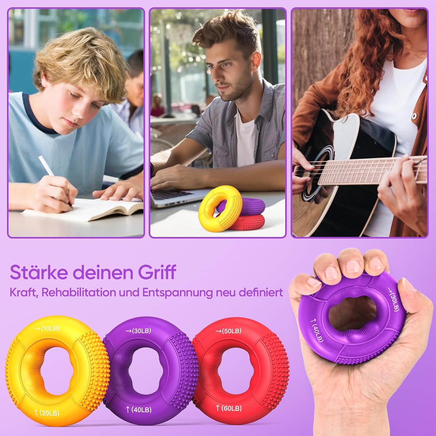 Thumbnail 5 de FitBeast Handkrafttrainer kompakt 6‑Teiliges Set
