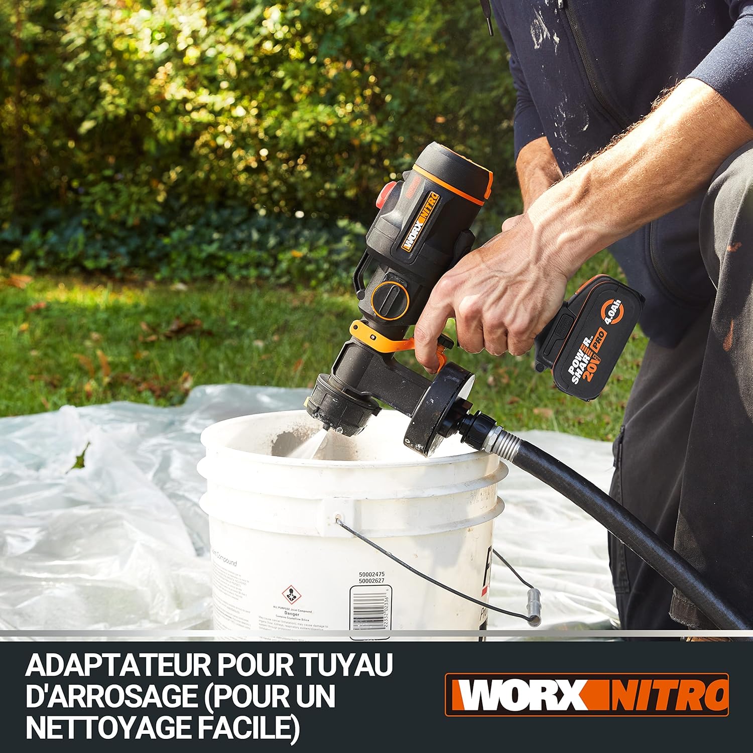Thumbnail 5 de WORX Pistolet à Peinture sans Fil WX020.9 20V – 1 L, 4 buses et 3 modes de pulvérisation, sans batterie ni chargeur