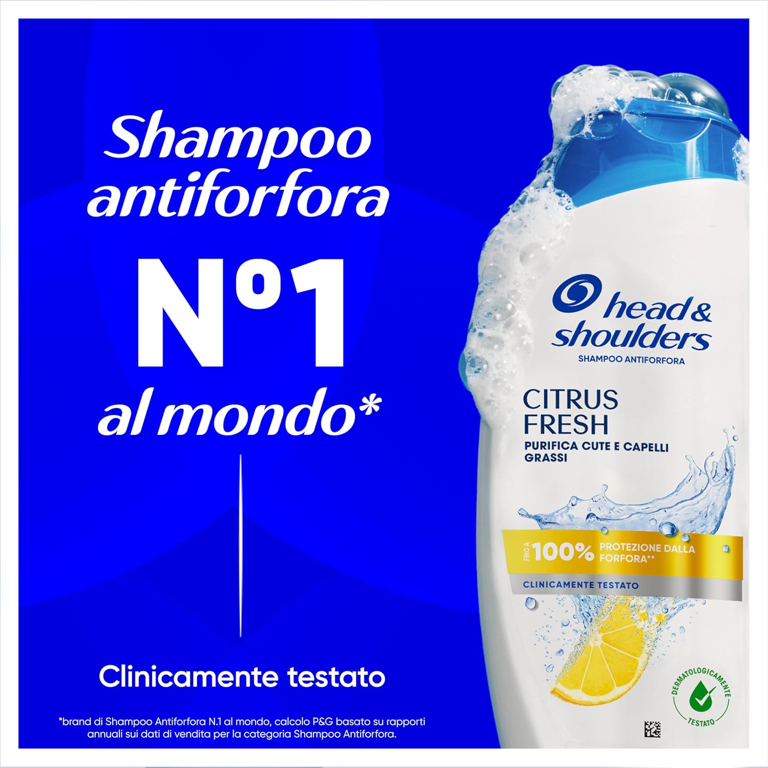 Detalle 2 de Head & Shoulders Citrus Fresh Shampoo antiforfora per capelli grassi con dosatore 1000 ml
