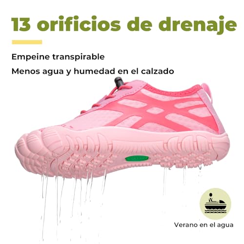 Detalle de SAGUARO Escarpines Barefoot para Niños: zapatillas acuáticas de secado rápido y puntera amplia
