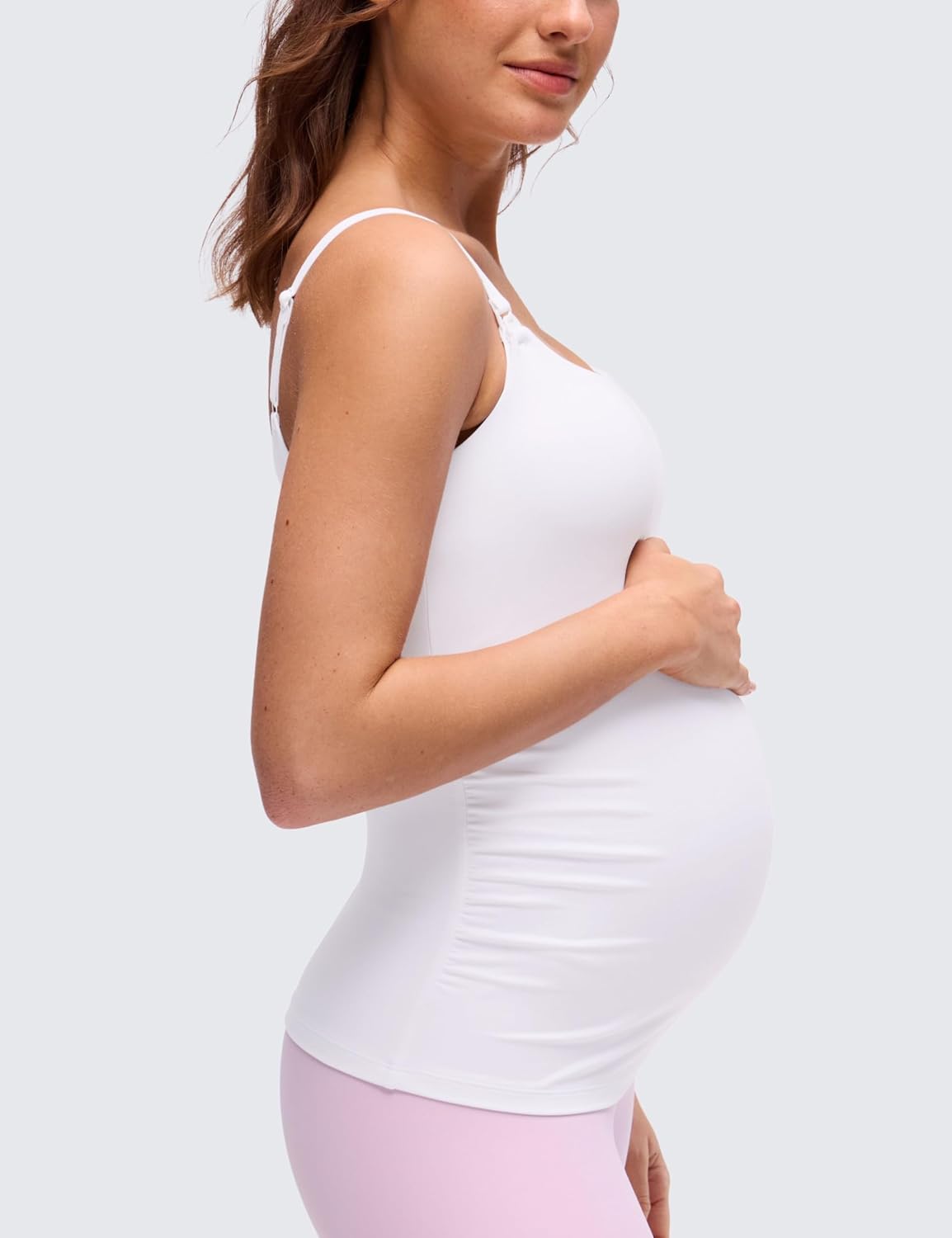 Detalle de CRZ YOGA Butterluxe Maternity Nursing Clip-Down Tank Top with Built-In Bra