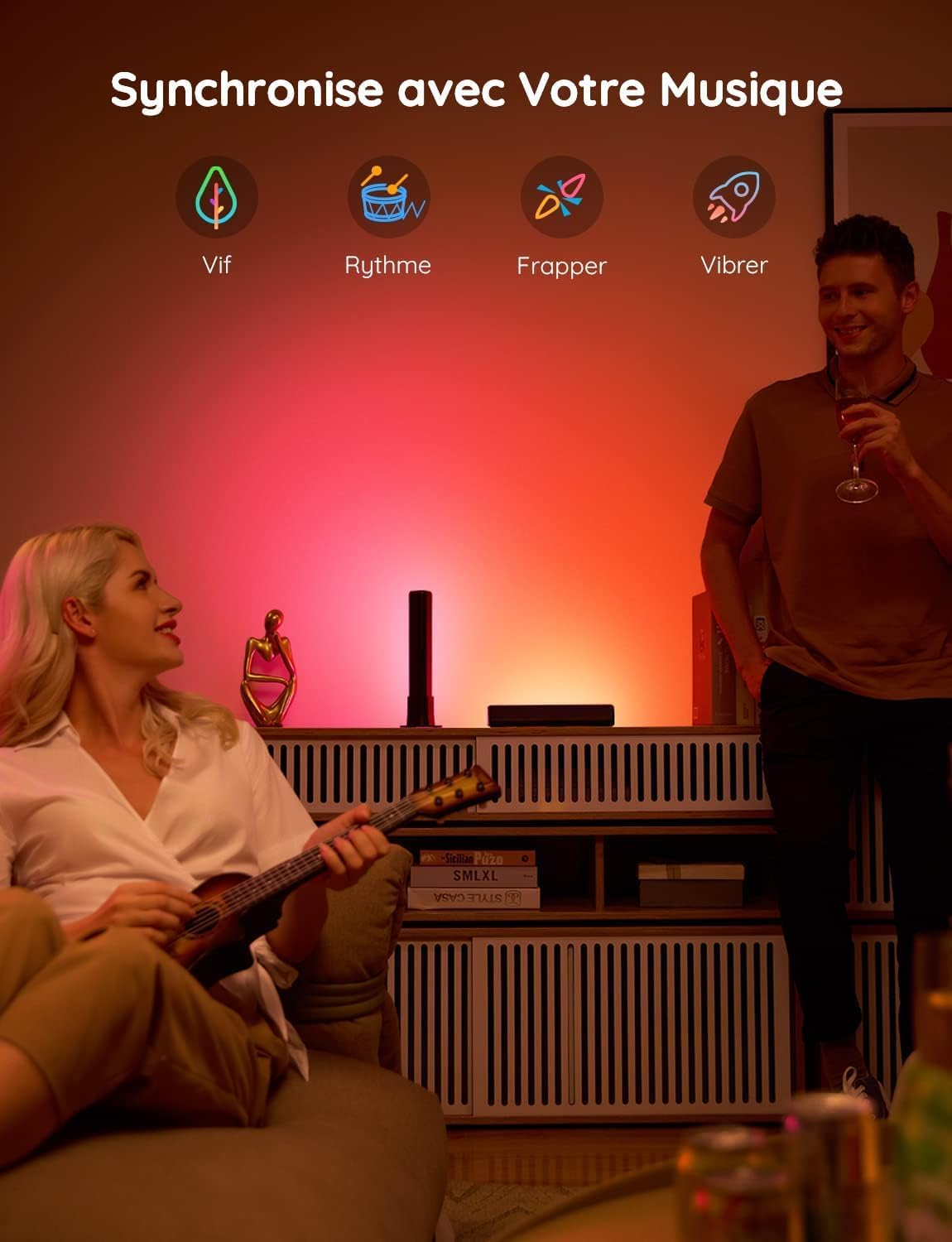 Thumbnail 6 de Govee Lampe LED TV Barres RGBICWW WiFi – Commande vocale et ambiance lumineuse pour TV et PC