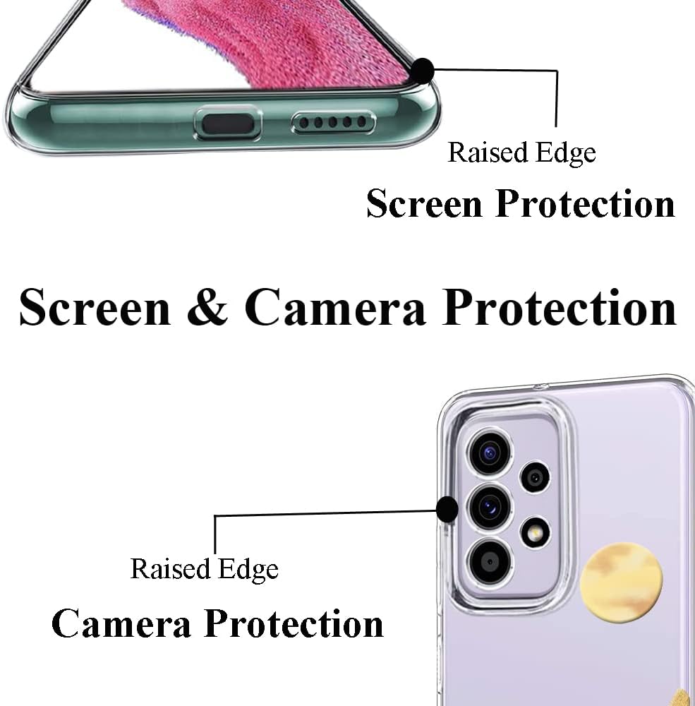Detalle de Unov Case for Galaxy A53 5G – Clear Slim TPU with Serria Mountains Embossed Pattern