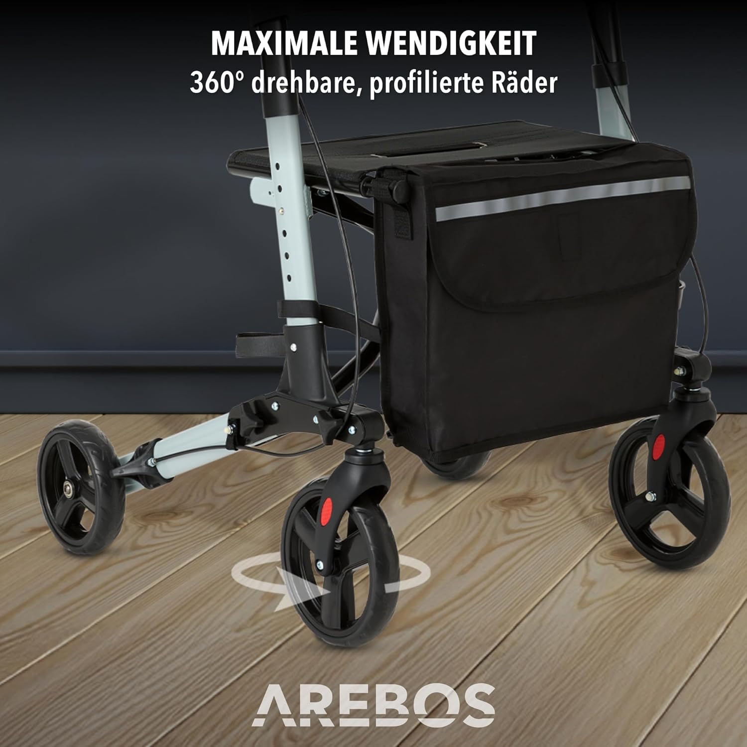Thumbnail 4 de Arebos Leichtgewicht Rollator Aluminium
