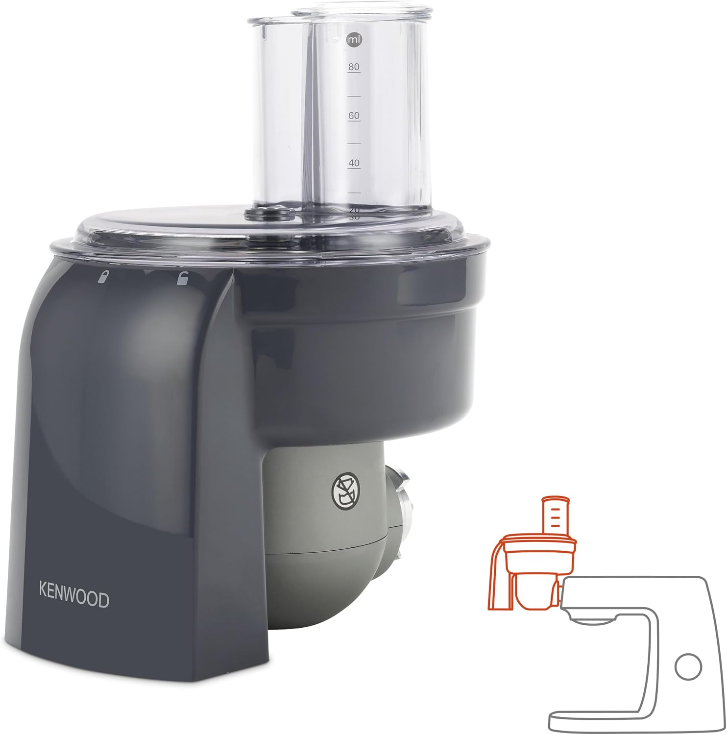 Detalle de Kenwood KAX400PL Würfelschneider – Präziser 10x10 mm Würfelhalter für Kenwood Chef Küchenmaschinen (Grau)