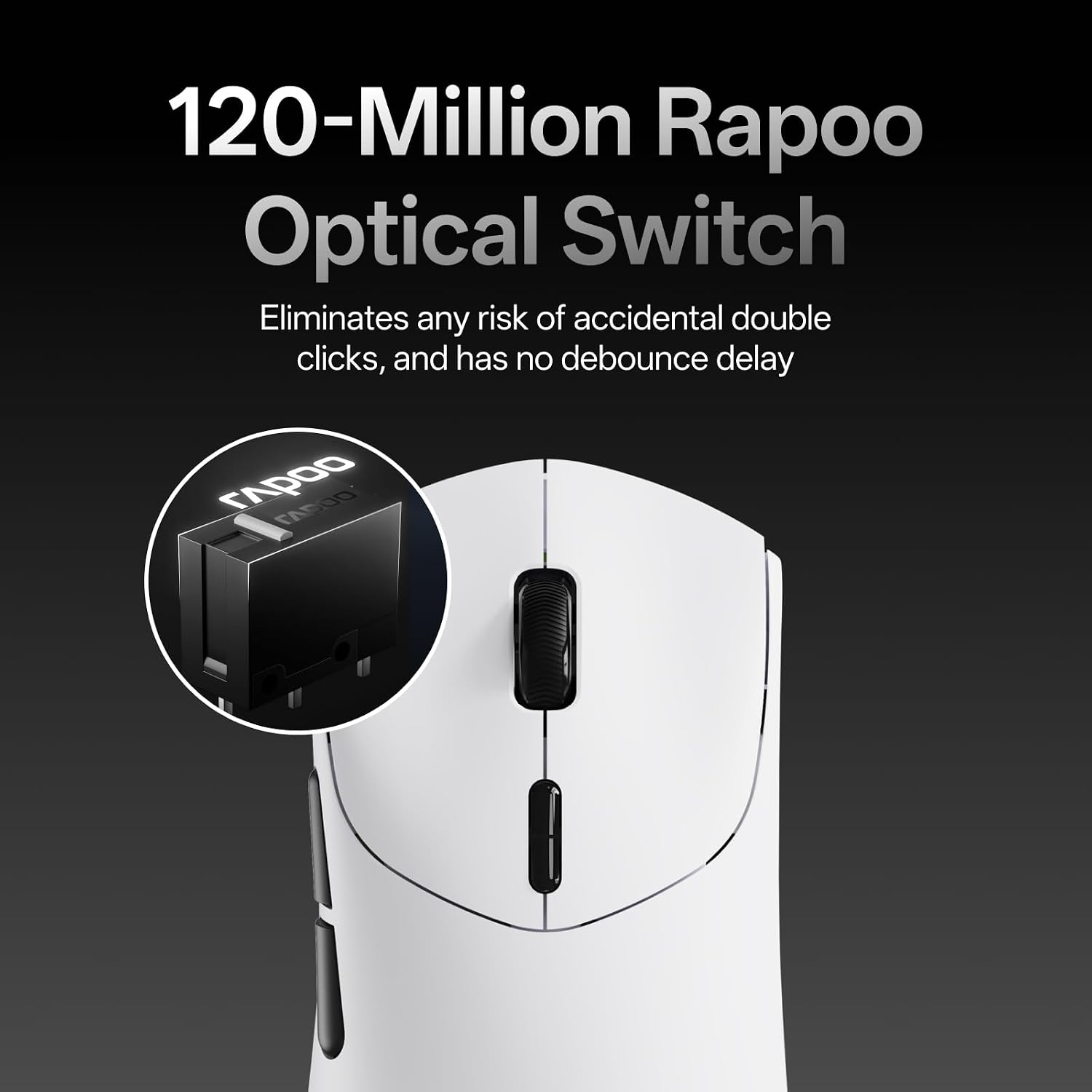 Detalle de Rapoo VT7 MAX 8K wireless gaming mouse 53g