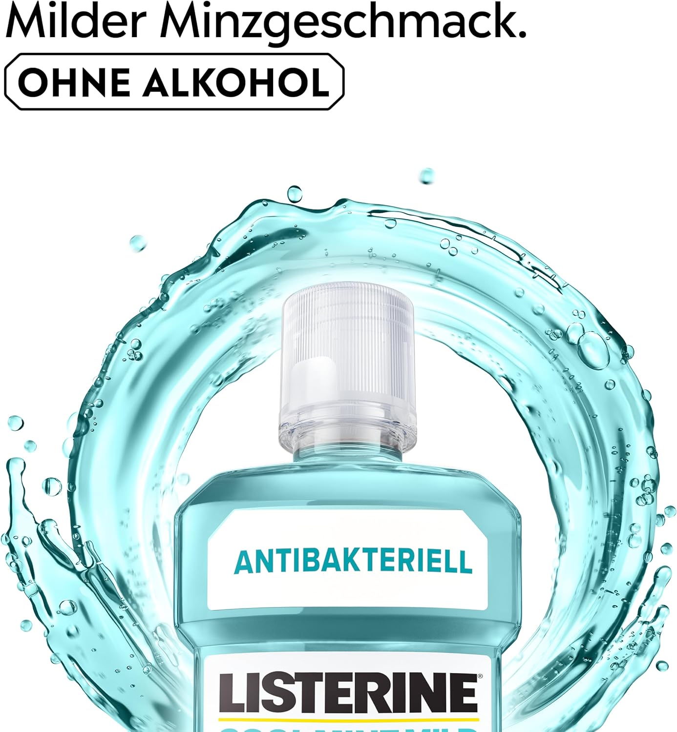 Thumbnail 2 de LISTERINE Cool Mint Mild (4 x 750 ml) – antibakterielle alkoholfreie Mundspülung gegen Zahnbelag und Mundgeruch