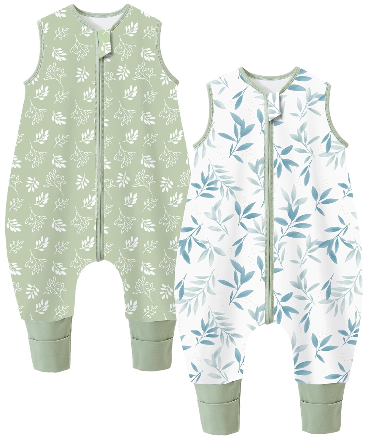 Thumbnail 4 de Teechodina Baby Schlafsack mit Füßen im 2er-Set (100% Baumwolle, 1,5 Tog) für 80–90 cm