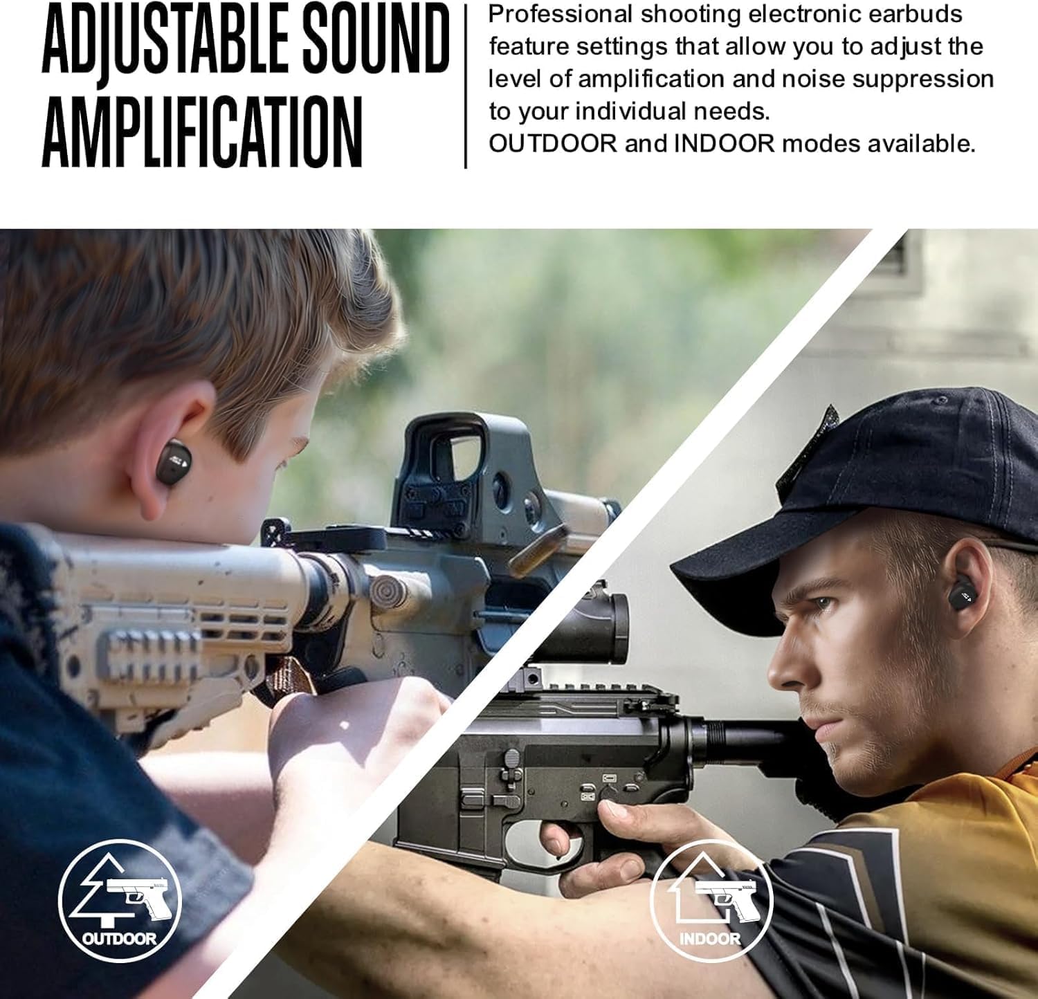 Detalle 2 de Bluetooth Shooting Ear Protection Earbuds with 3 Sound Modes