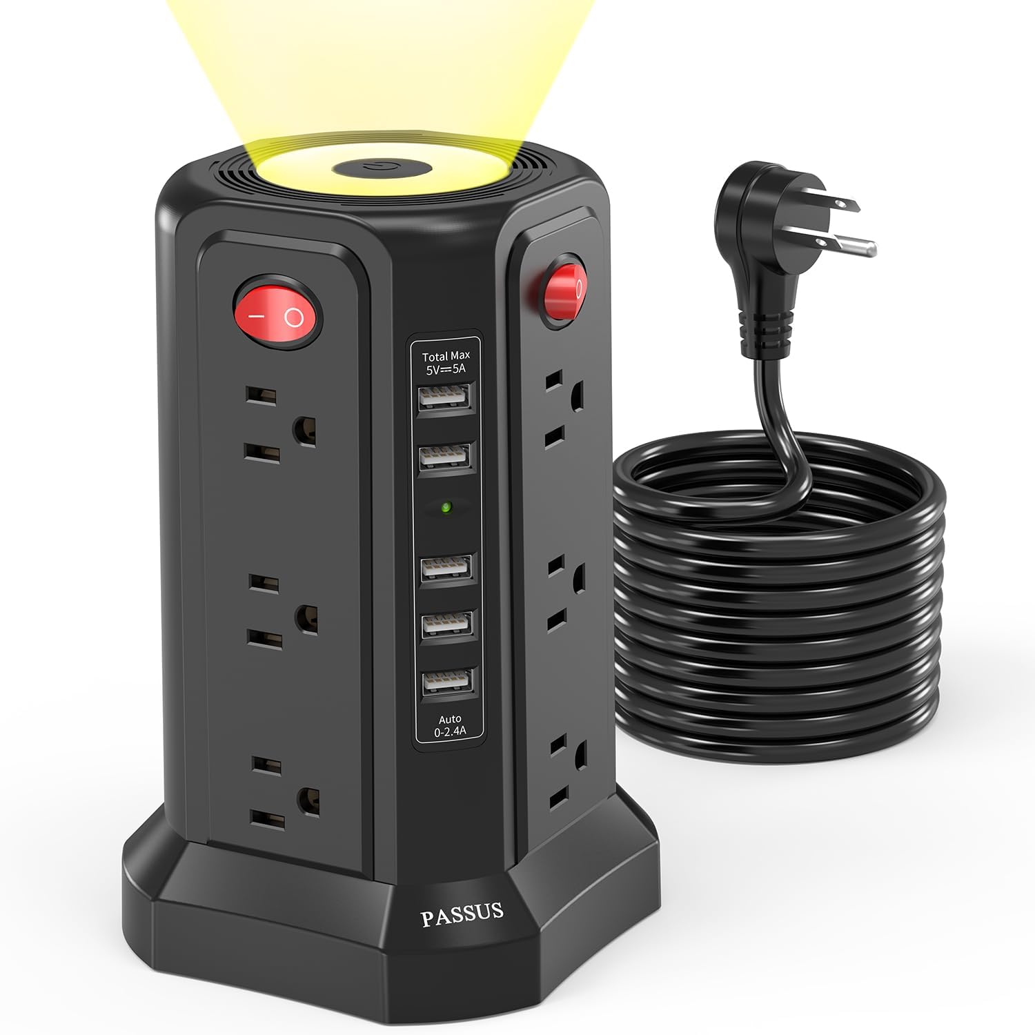 Imagen de PASSUS Power Tower Surge Protector 12 Outlets en OfertitasTOP