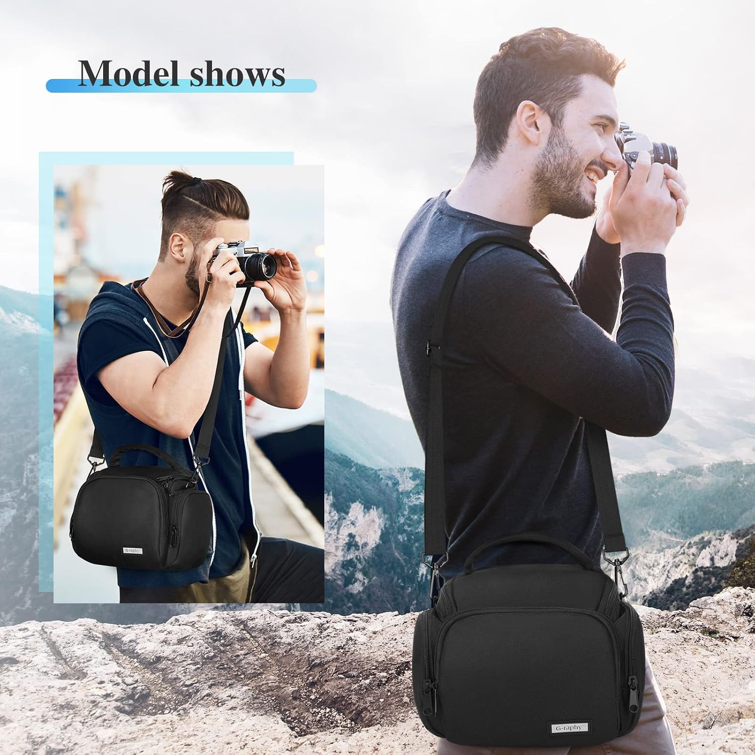 Detalle 2 de BAIGIO Camera Bag for DSLR: Waterproof, Cross-Body Case with Adjustable Strap