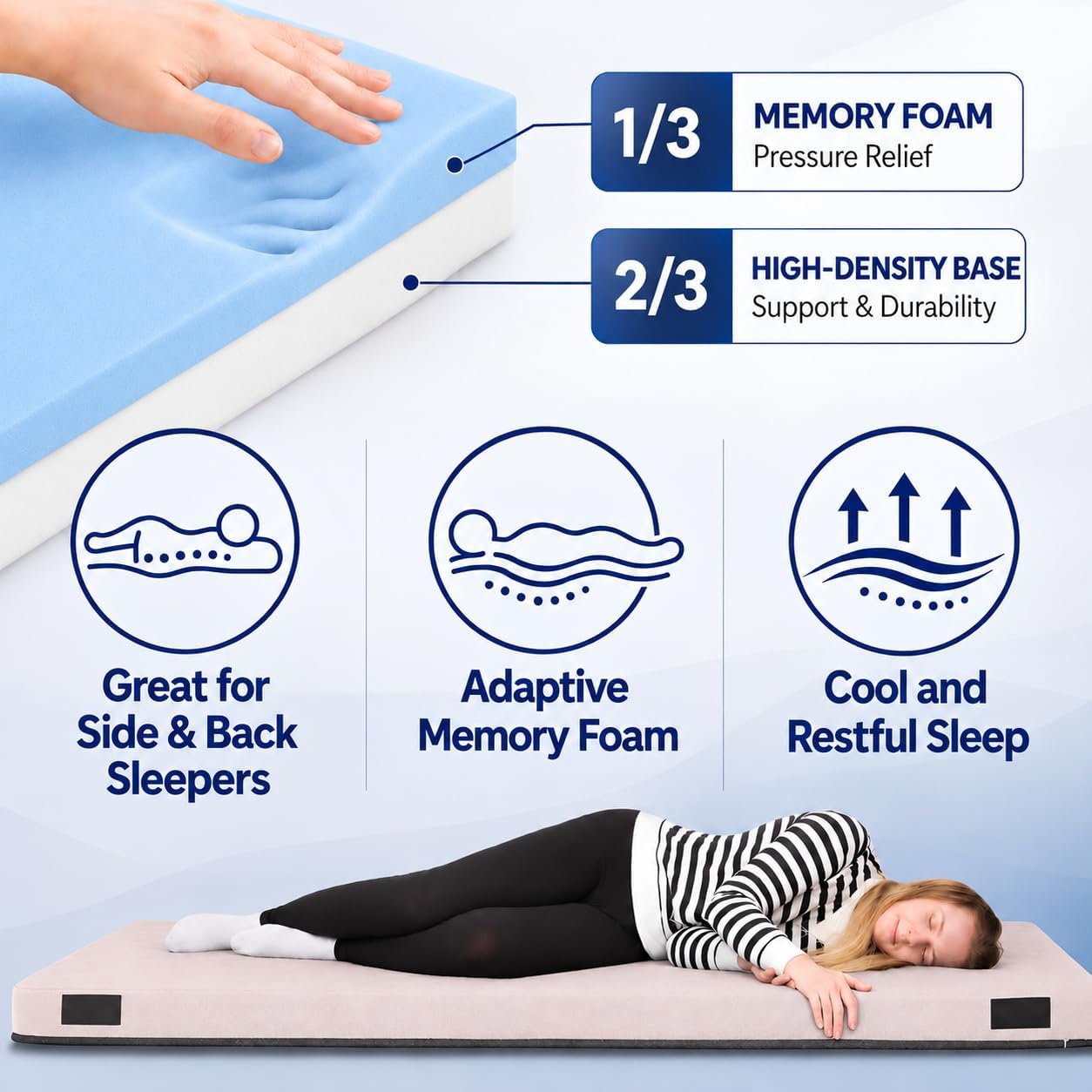 Detalle de Hazli Matrix AirCell Memory Foam Camping Mattress Pad