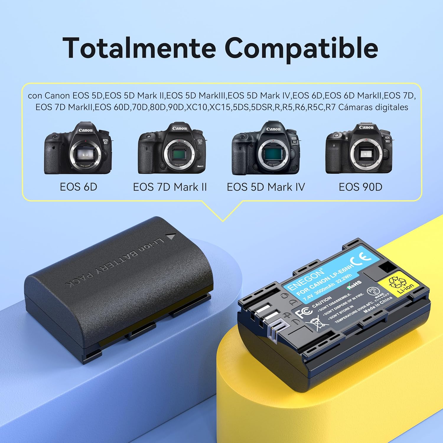 Detalle 2 de ENEGON LP-E6NH Cargador Dual 3000 mAh