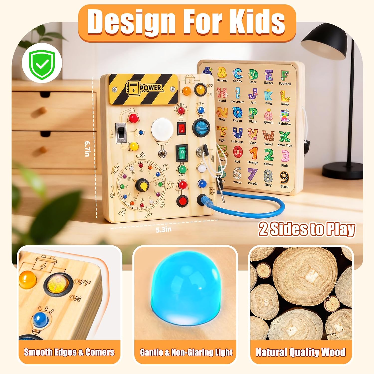 Thumbnail 2 de Konijiwa Busy Board v2: Montessori Sensory Toy for 1–3 Year Olds