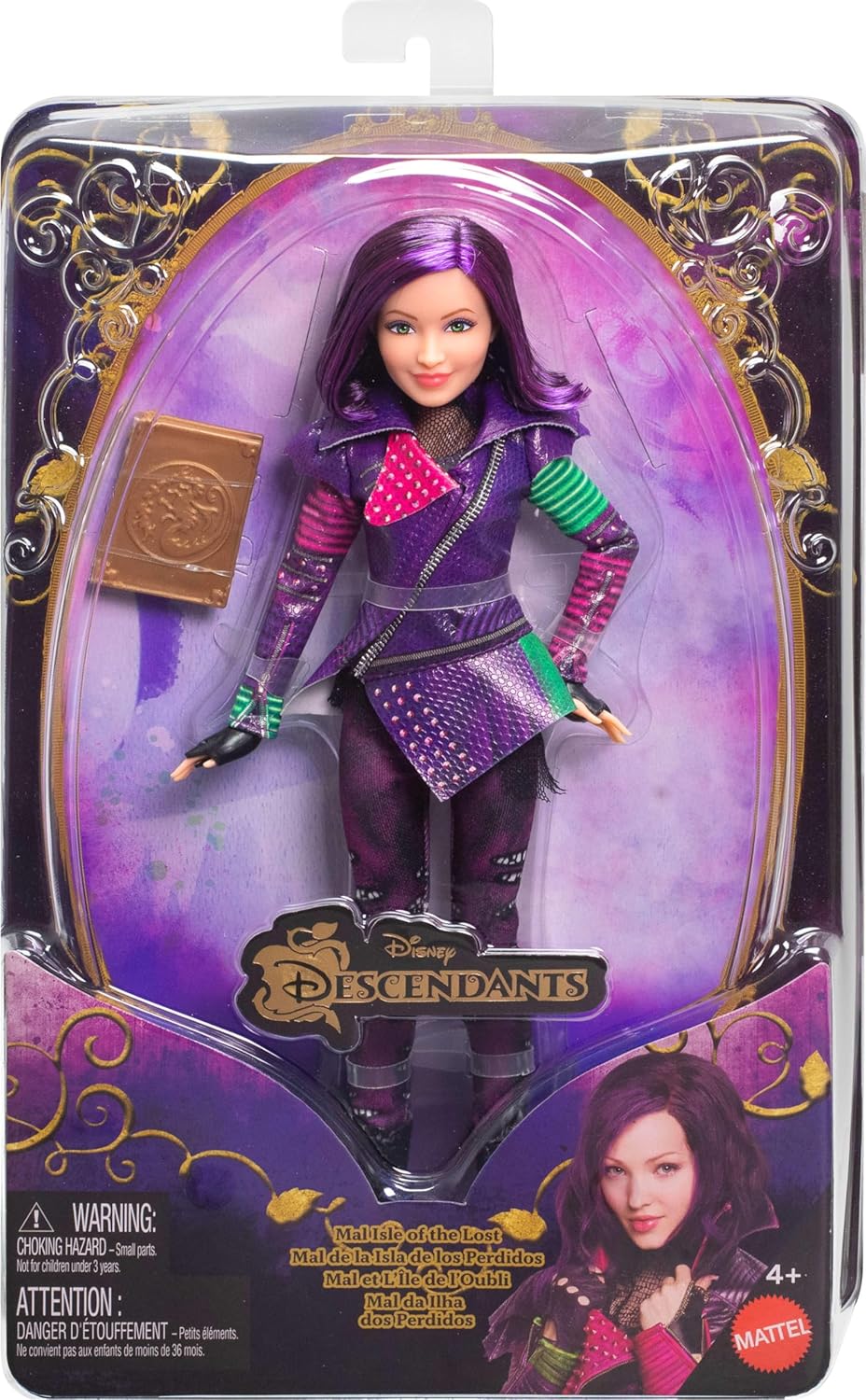 Detalle 2 de Mattel Descendants Mal Isle of the Lost Tenth Anniversary Fashion Doll (11 in) – Removable Outfit & Spell Book
