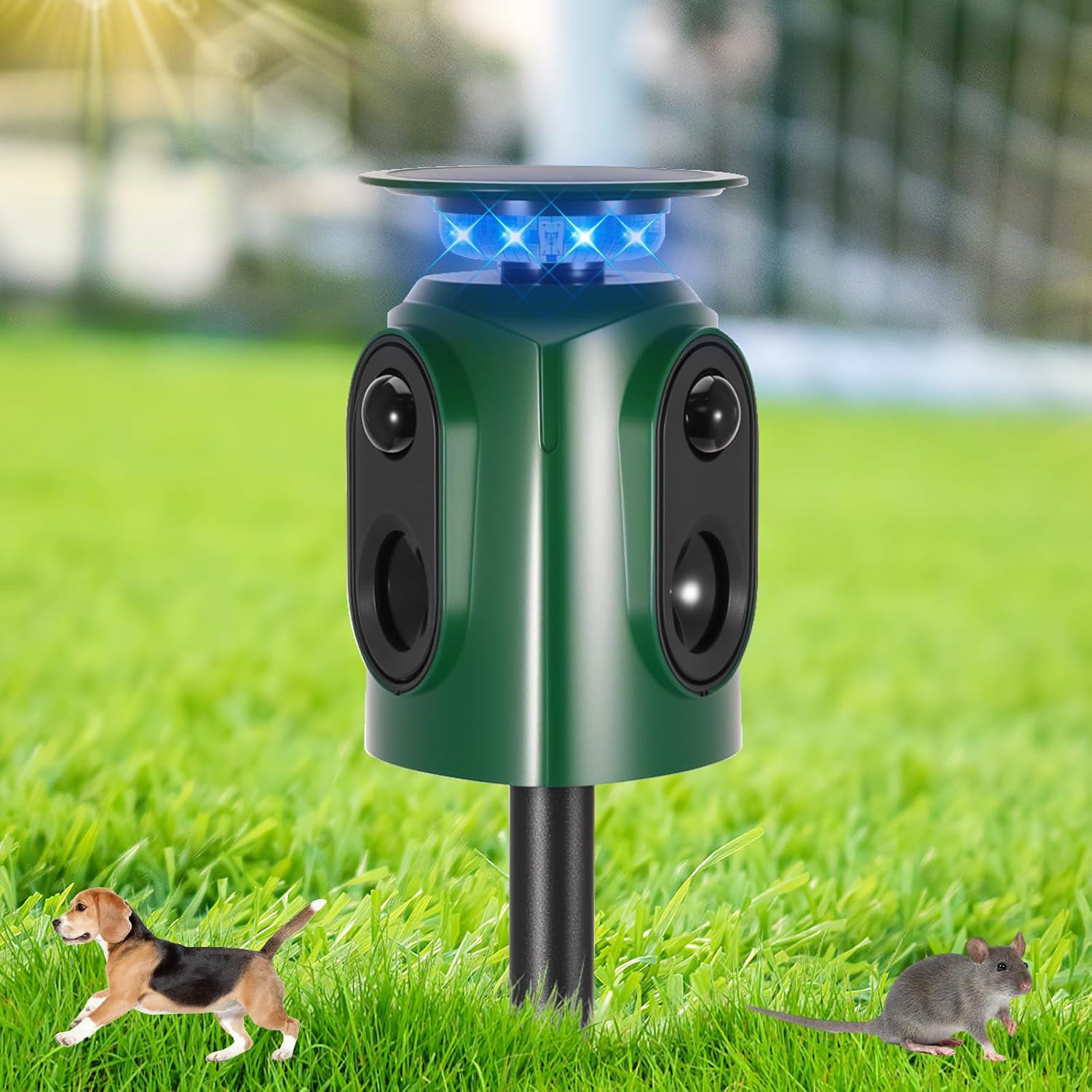 Detalle de PCXWTLN HA-PEL-51225-3 kattenverjager met PIR-detectie en 360° bereik