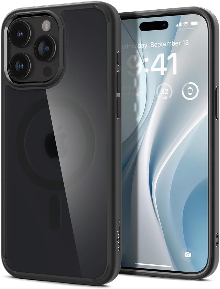 Detalle 2 de Spigen Ultra Hybrid MagFit pour iPhone 15 Pro 6,1" — Semi-transparent