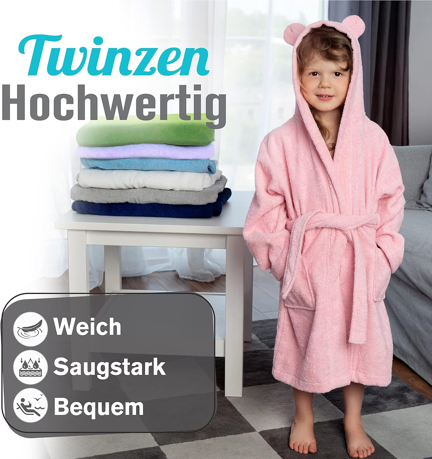 Thumbnail 1 de Twinzen Kinderbademantel 100 Baumwolle OEKO-TEX