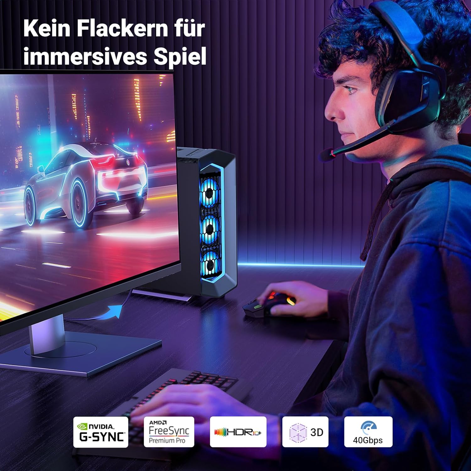 Thumbnail 5 de UGREEN DisplayPort 2.1 Kabel – VESA-zertifiziert, 1 m, 40 Gbps, 16K/8K/4K, FreeSync/G-Sync