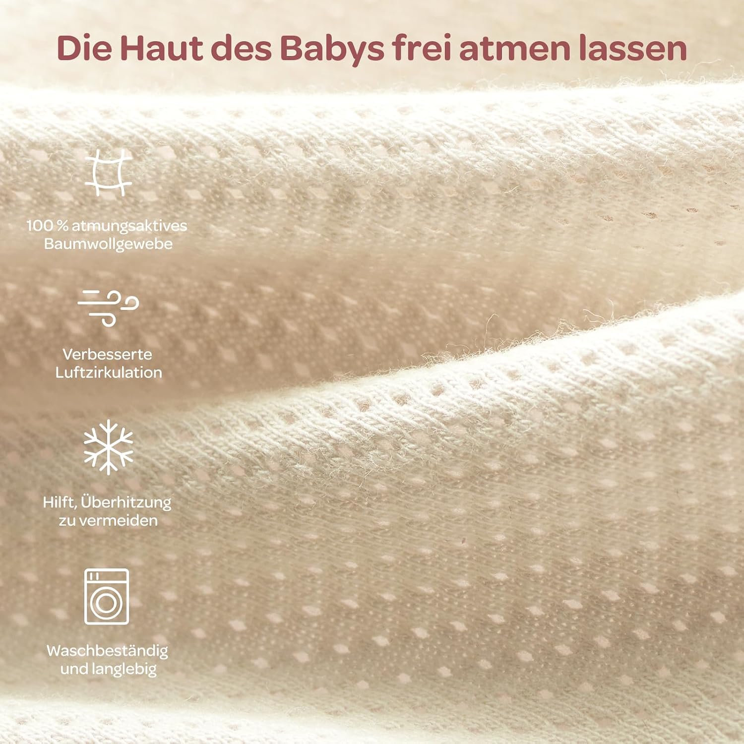Detalle 2 de Momcozy Pucksack Baby 0–3 Monate, 2er-Set Rosa & Beige – atmungsaktives Baumwollnetz