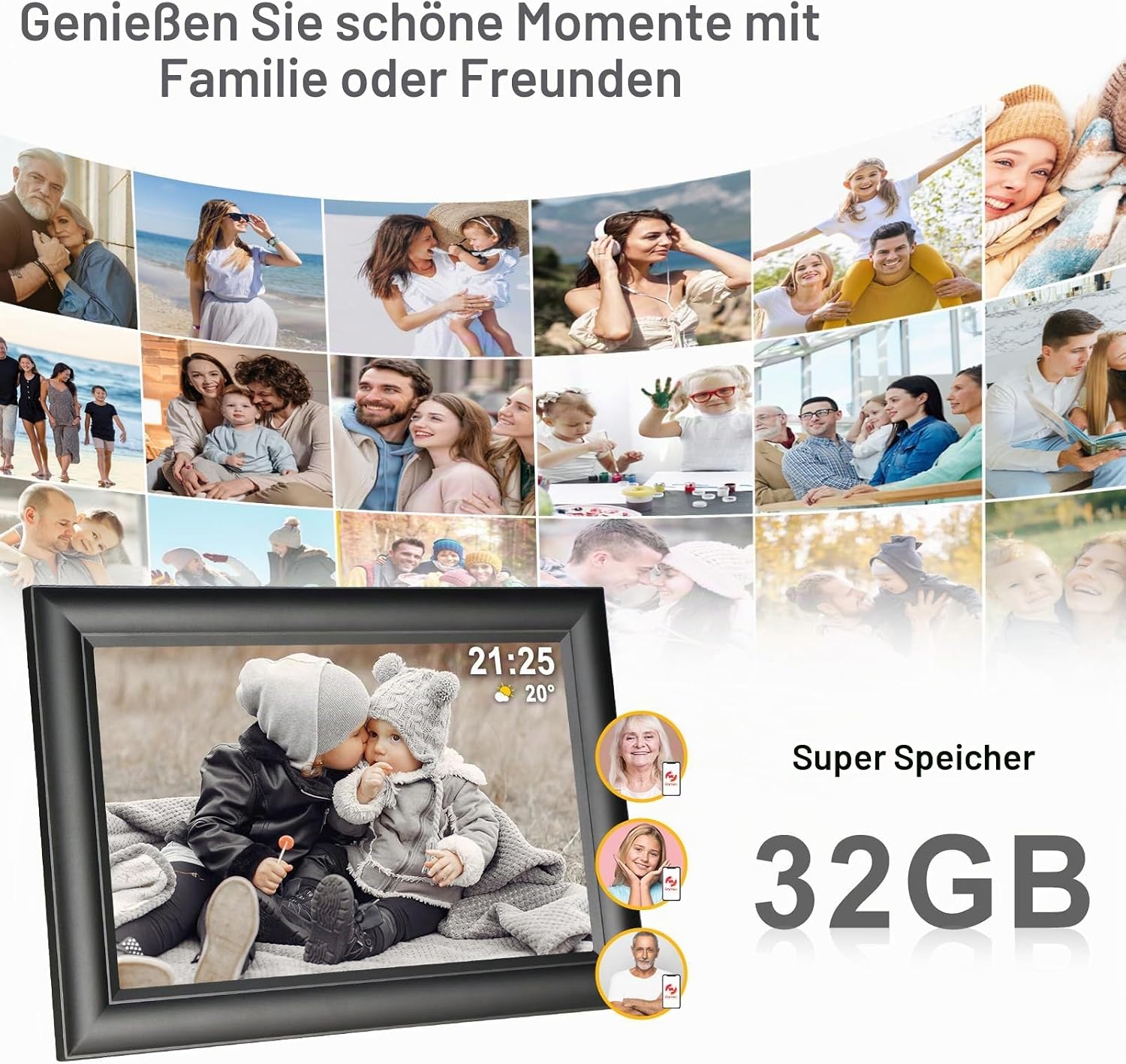 Detalle de Frameo 10,1" digitaler Bilderrahmen 32 GB