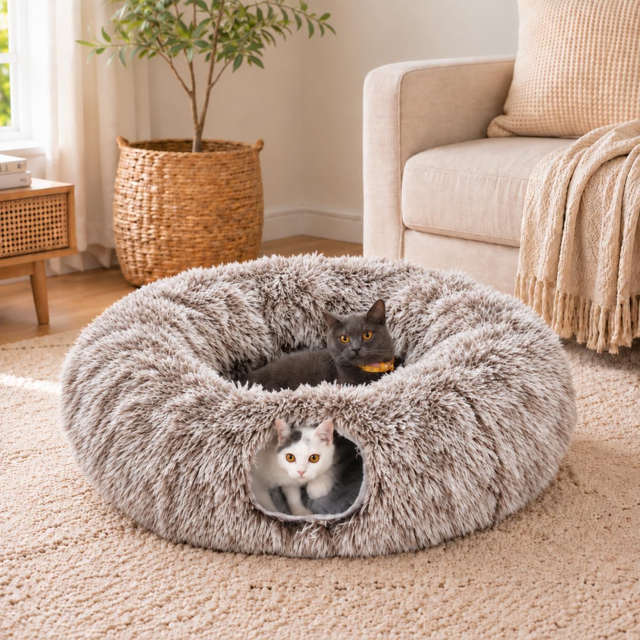 Detalle 2 de LUCKITTY Cat Tunnel Bed, 3 FT