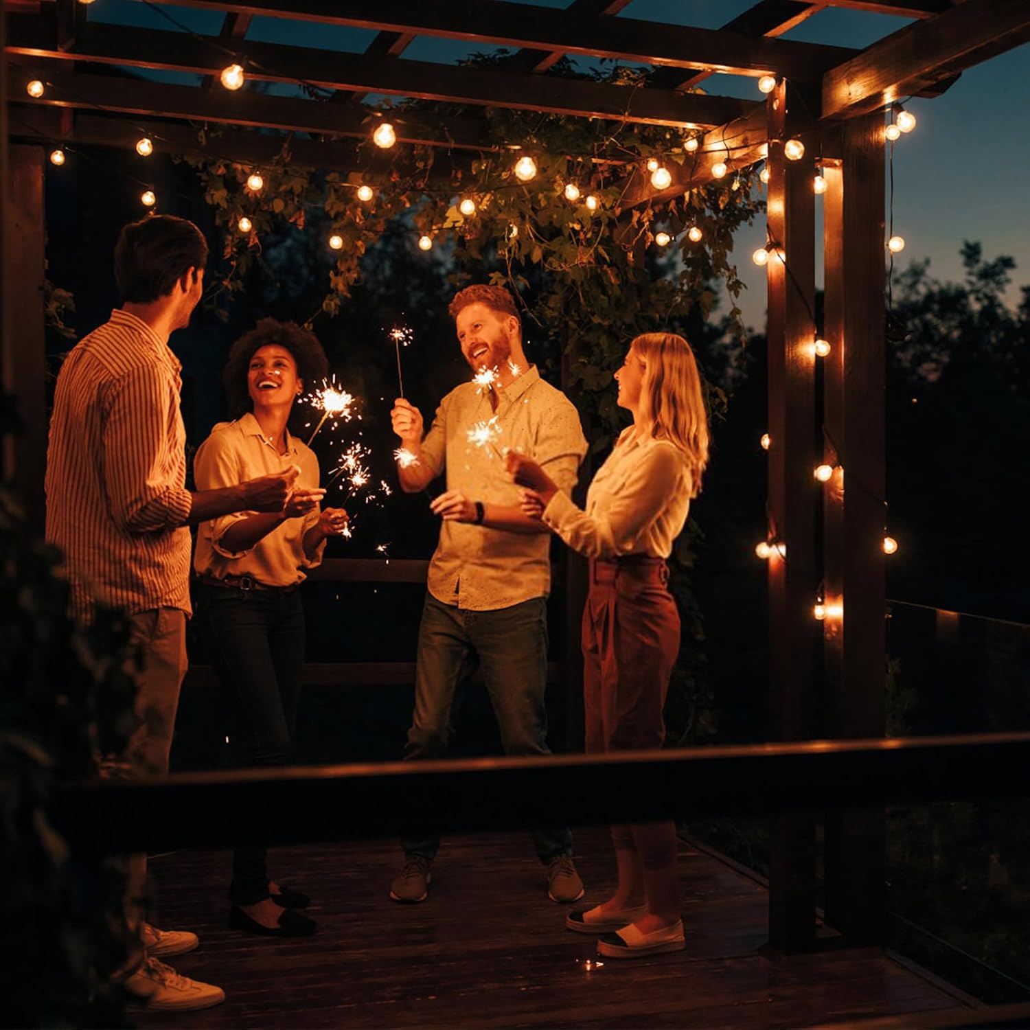 Thumbnail 6 de Toipwen Catena Luminosa Esterno 15M IP45: luci da giardino resistenti, modulari e a LED di plastica infrangibile