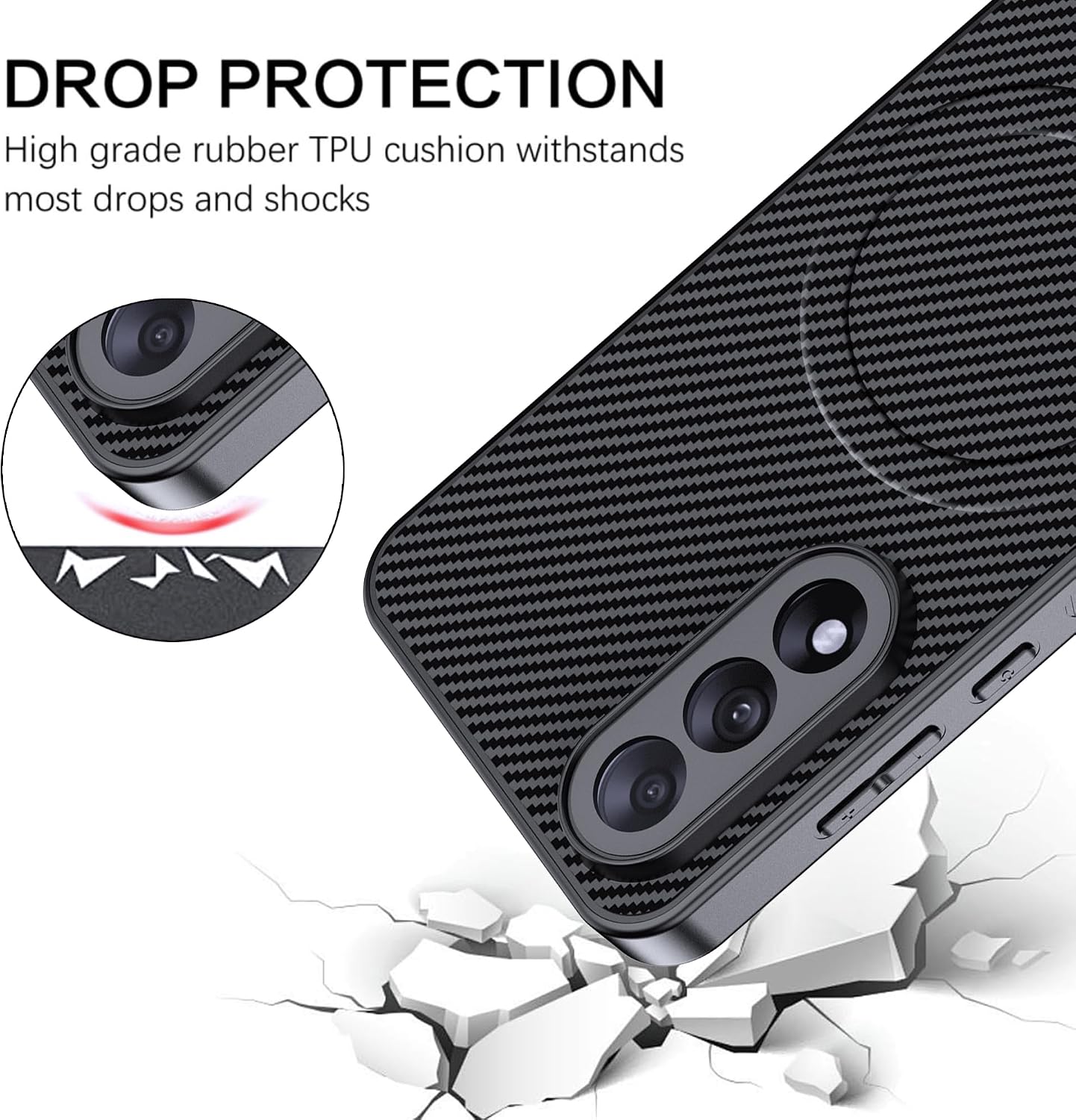 Detalle 2 de CAUHENYEE Hülle für OnePlus Nord 5 mit integriertem Magnetring – Stoßfest, kratzfest und rutschfest