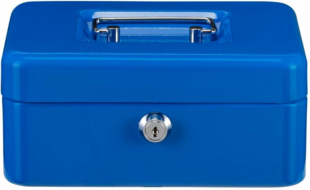 Thumbnail 1 de BURG-WÄCHTER Geldkassette Money 5020, blau – abschließbar mit Schlüssel, Hartgeldeinsatz, Stahlblech