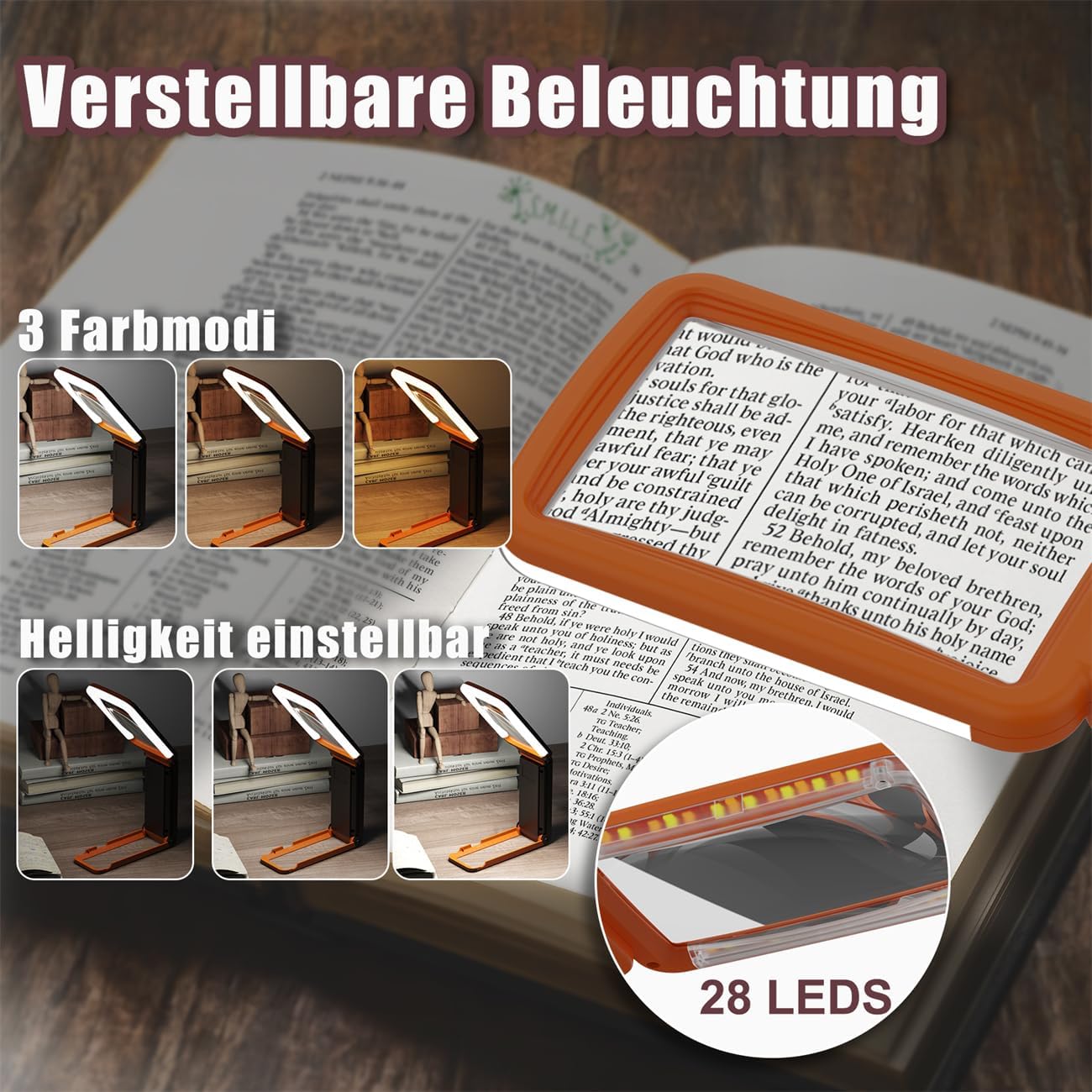 Detalle 2 de Coteck 10X Lupe mit Licht, 3 Modi