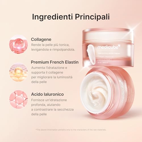 Detalle de medicube Triple Collagen Cream: crema viso idratante e anti-age per pelle matura