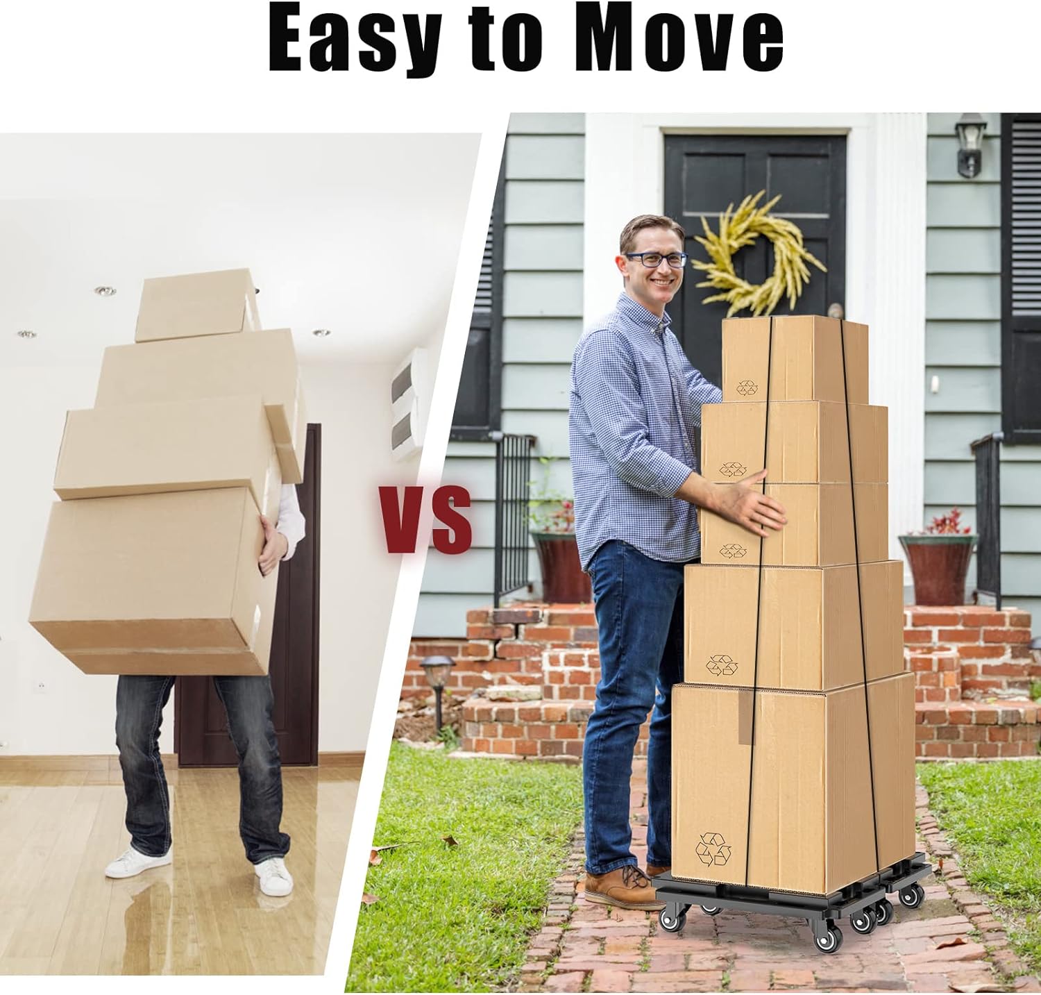 Thumbnail 4 de SOLEJAZZ Mobile Dolly Connectable – 4-Pack, 440 LBS Capacity, Heavy-Duty 4-Wheel Moving Trolleys
