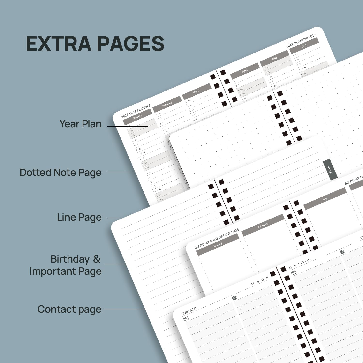 Detalle 1 de POPRUN 2027–2028 Monthly Planner, 4.5" x 6.25" Pocket Calendar