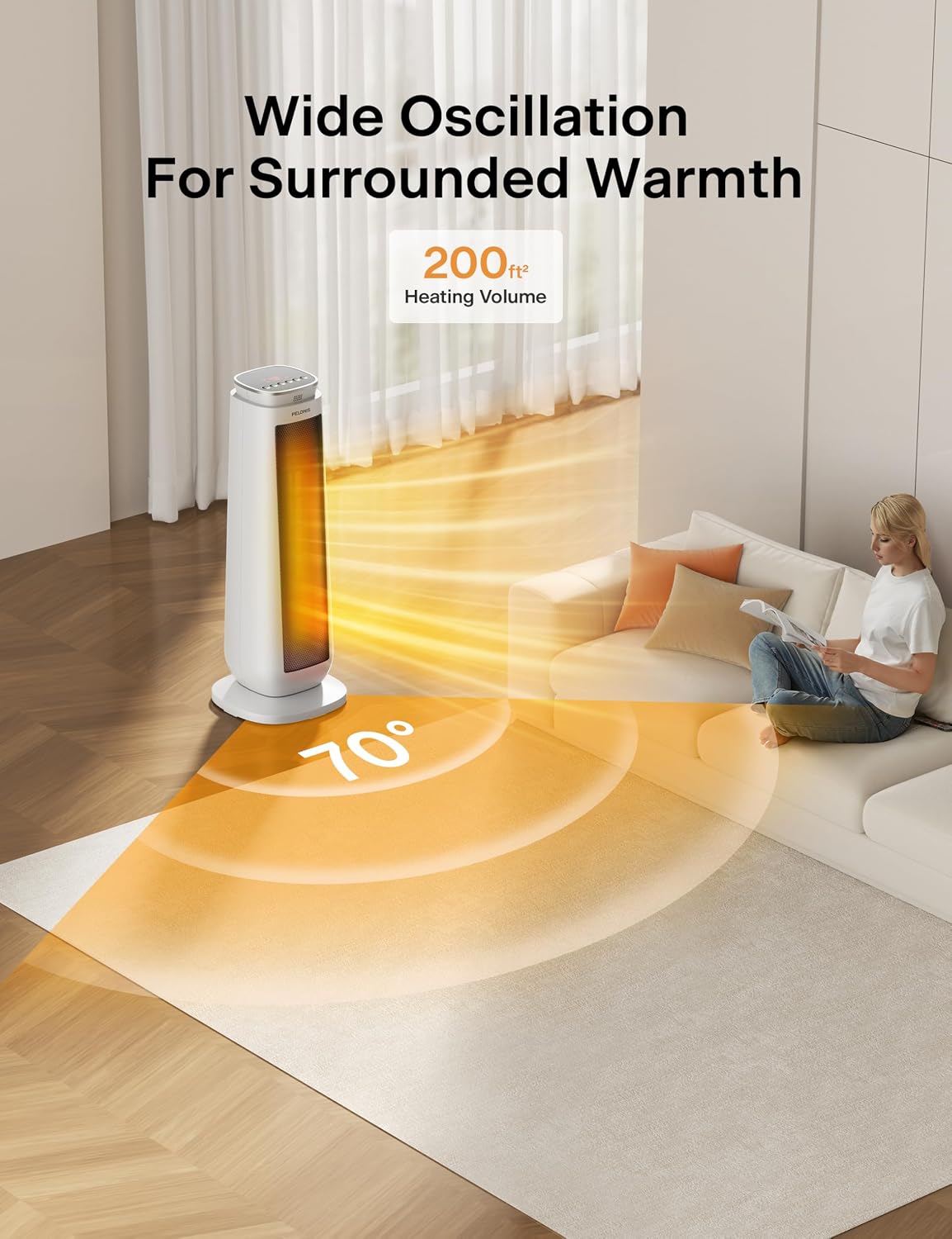 Thumbnail 2 de Pelonis 23" Tower Heater 1500W