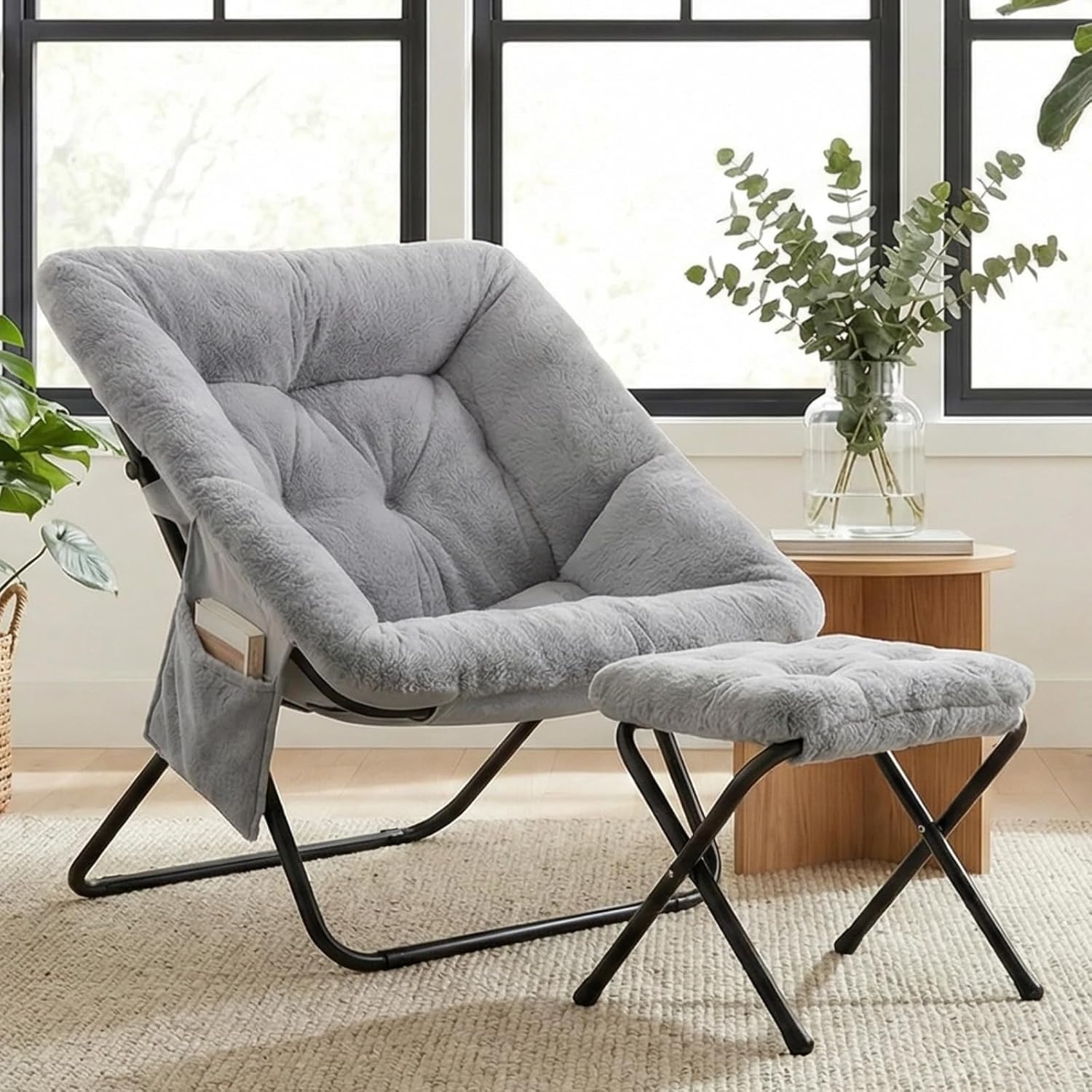 Thumbnail 4 de Clevich sillón de relax plegable gris 72x76x78 cm