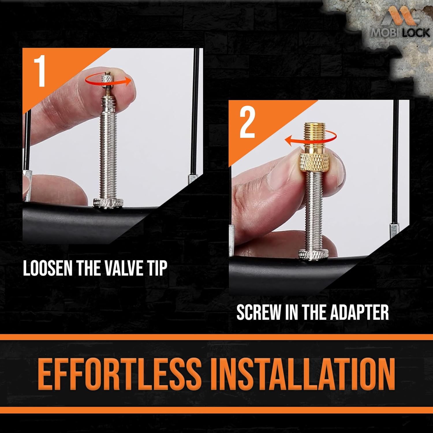 Thumbnail 6 de Mobi Lock Kit de vélo : adaptateur Presta vers Schrader (kit de 5 valves) pour faire le gonflage partout
