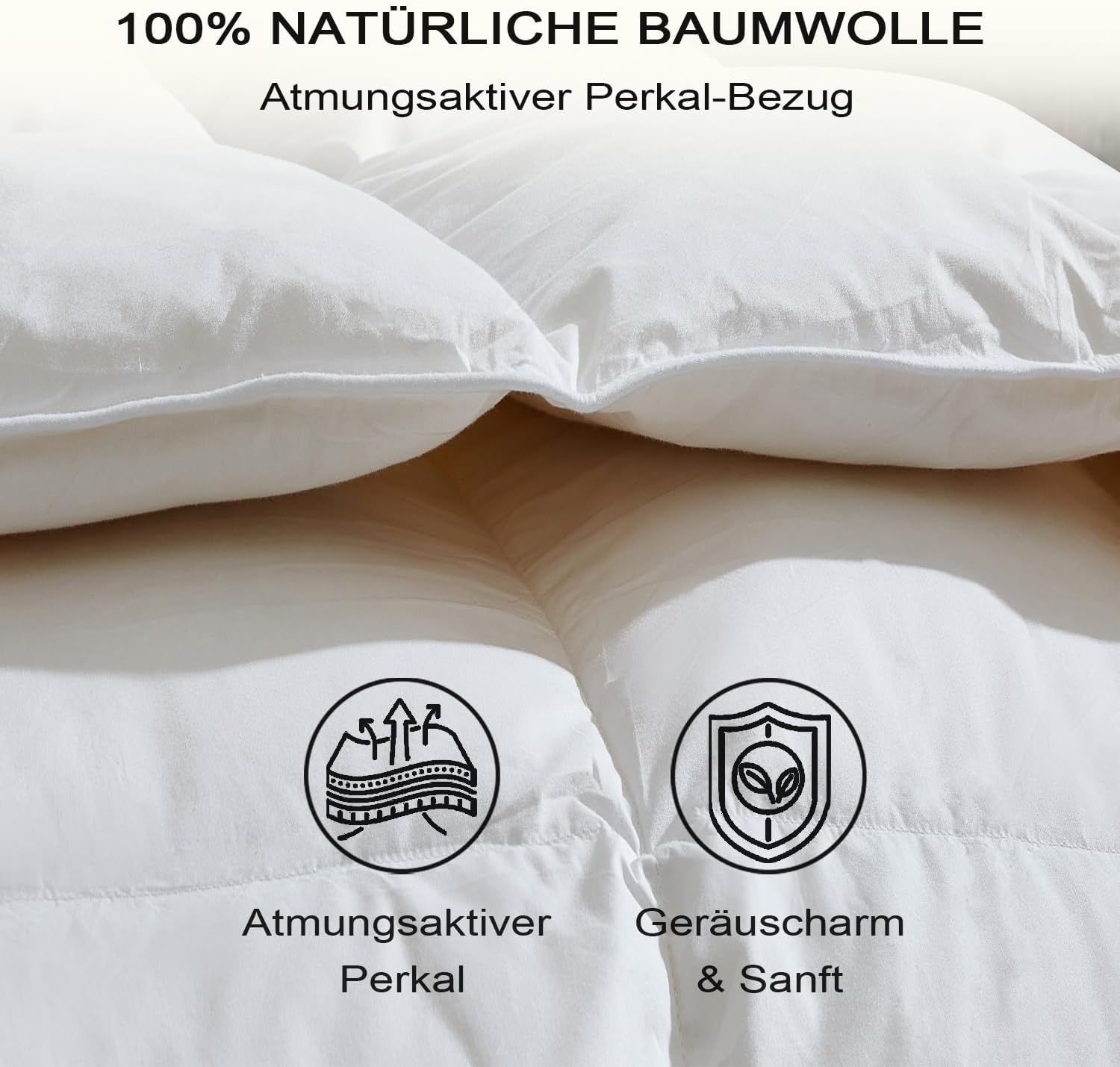 Thumbnail 4 de Winterbettdecke 155x220 Daunendecke extra warm – 1.500 g Füllgewicht, Wärmeklasse 5, RDS-zertifiziert (weiß)