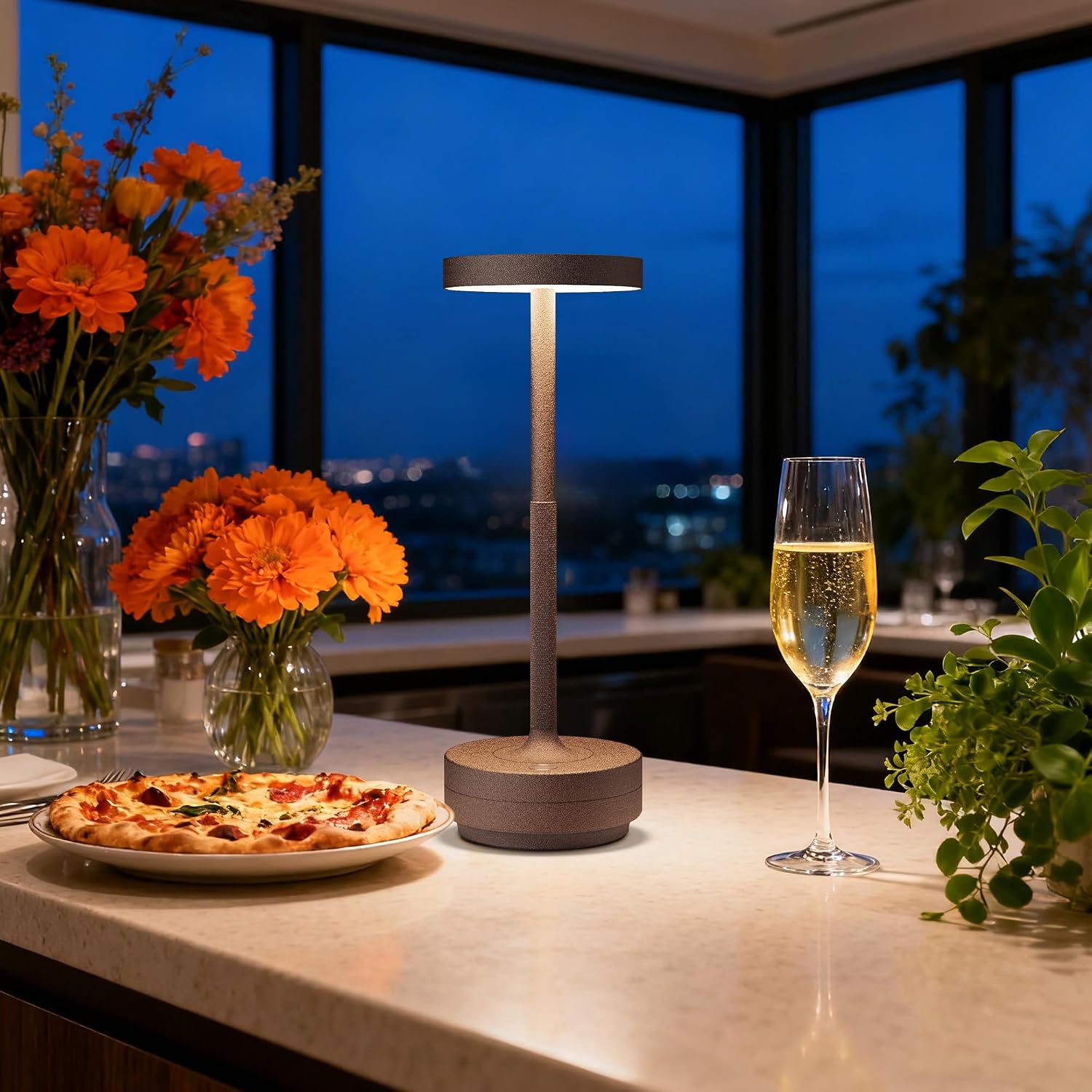 Detalle de SLSMD Lampada da tavolo senza fili LED 2 pezzi, ricaricabile 5000mAh, dimmerabile, 3 modalità di luce