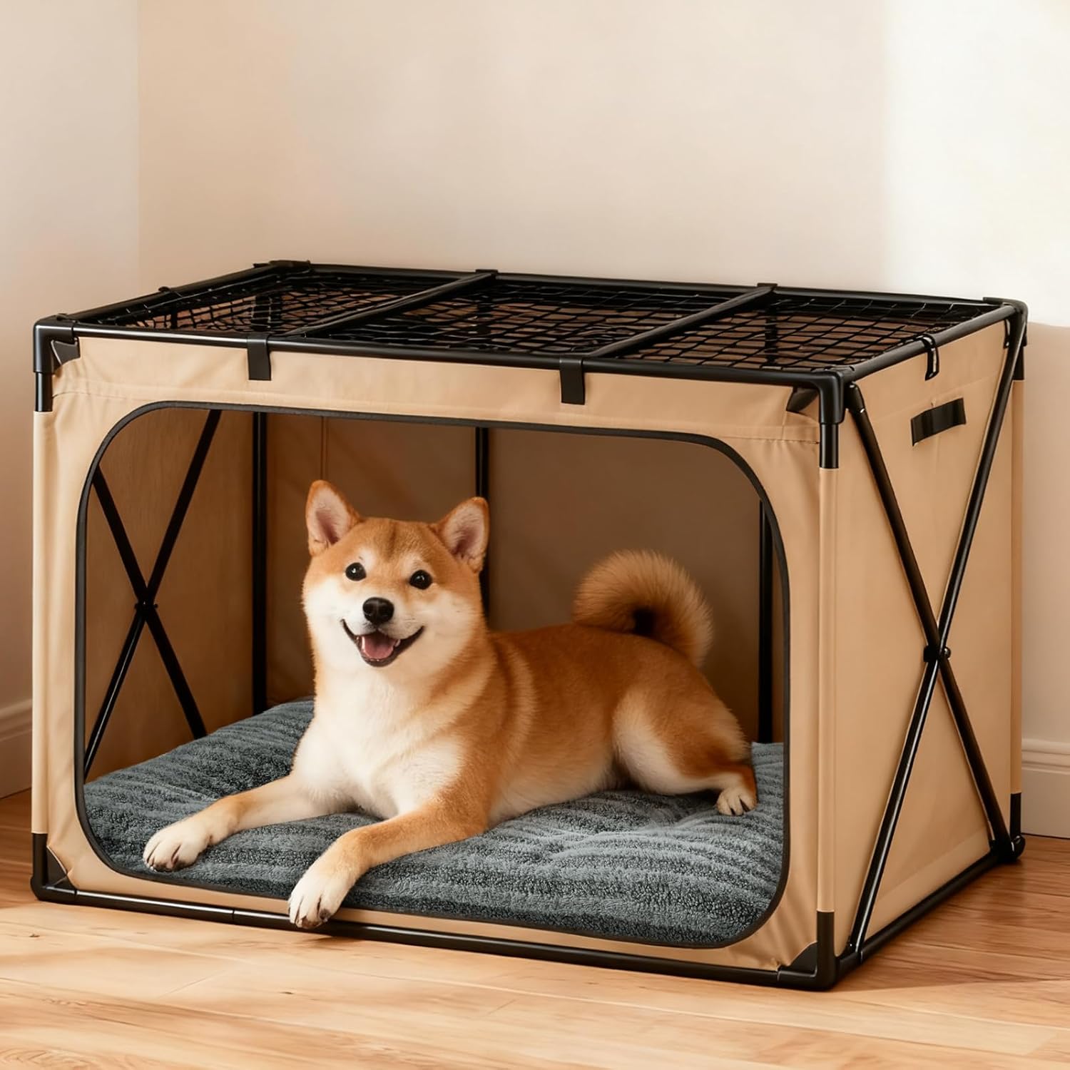 Detalle 2 de FURTIME Dog Bed, 29 x 21 x 3-Inch Plush Crate Pad with Non-Slip Bottom