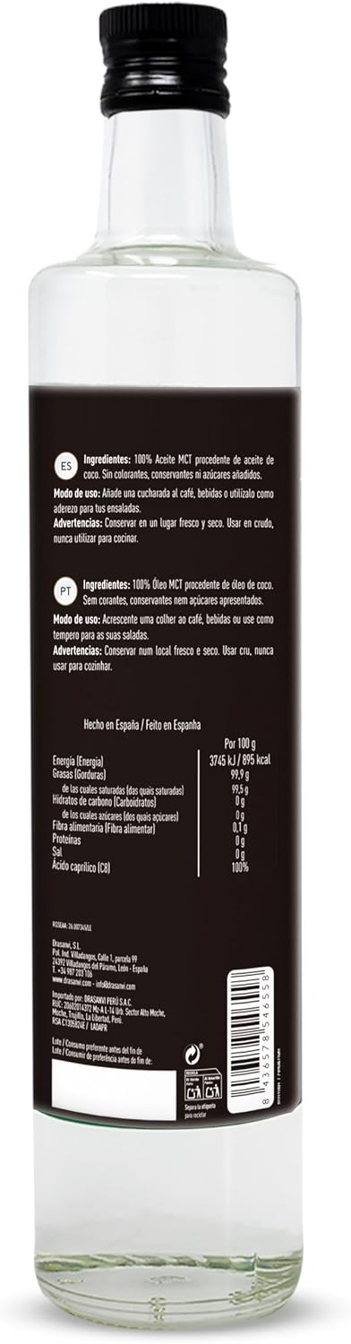 Detalle 2 de DRASANVI Aceite MCT C8 100% 🥥