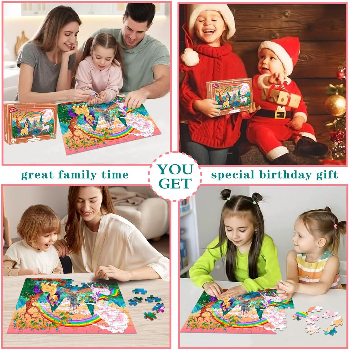 Detalle de Jigsaw Puzzles for Kids: 100 Piece Rainbow and Castle Puzzle for 6-Year-Olds